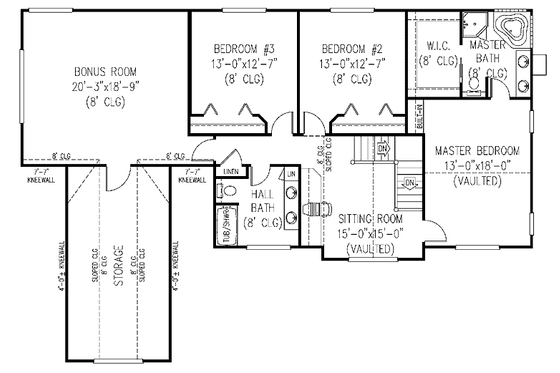 Floor Plan - Upper Floor for Victorian House Plan #11-263 - 3 bed, 2.5 bath
