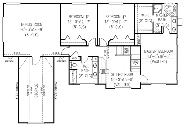 Architectural House Design - Victorian Floor Plan - Upper Floor Plan #11-263