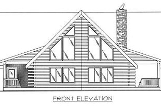 Exterior - Other Elevation for Log House Plan #117-504 - 3 bed, 2 bath