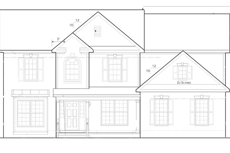 Architectural House Design - Exterior - Front Elevation 3 for Traditional House Plan #1053-55 - 4 bed, 3 bath