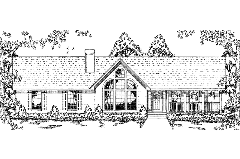 Home Plan - Country Exterior - Front Elevation Plan #42-575