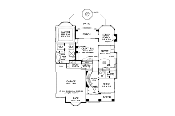 Floor Plan - Main Floor for Craftsman House Plan #929-832 - 4 bed, 3.5 bath