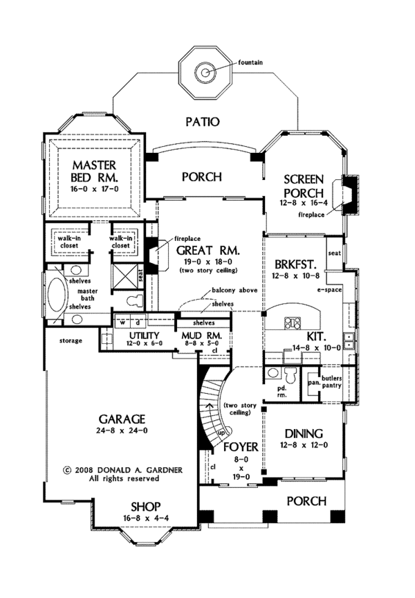 House Plan Design - Craftsman Floor Plan - Main Floor Plan #929-832