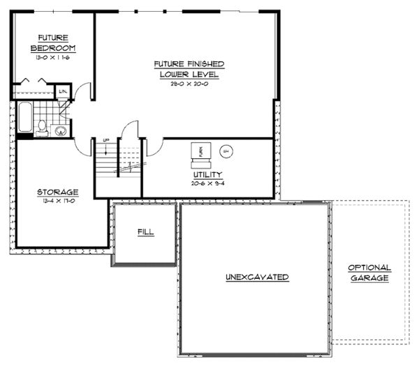 House Design - Craftsman Floor Plan - Lower Floor Plan #51-592