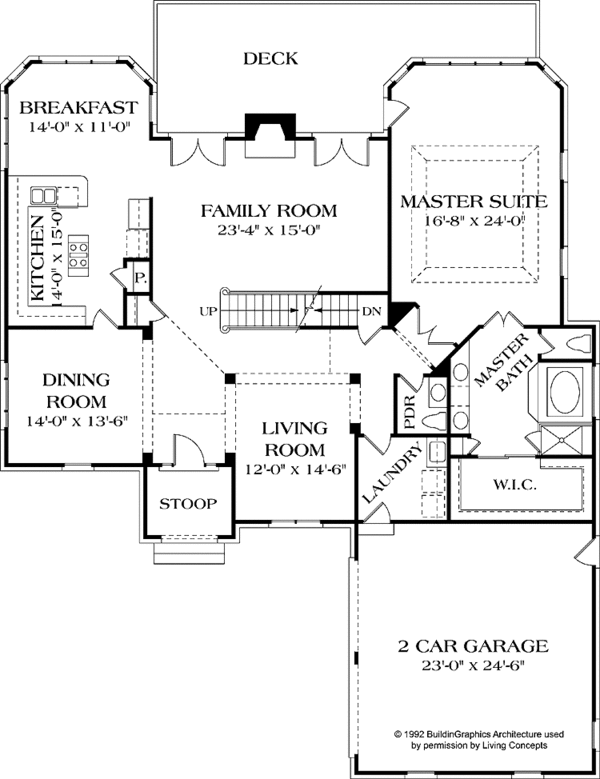 Home Plan - Traditional Floor Plan - Main Floor Plan #453-567