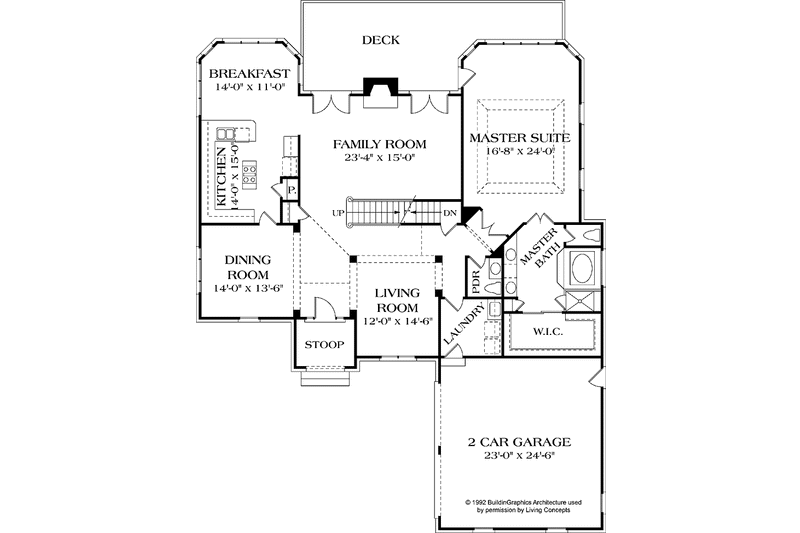 Home Plan - Floor Plan - Main Floor for Traditional House Plan #453-567 - 5 bed, 3.5 bath