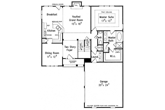 Floor Plan - Main Floor for Colonial House Plan #927-621 - 3 bed, 2.5 bath