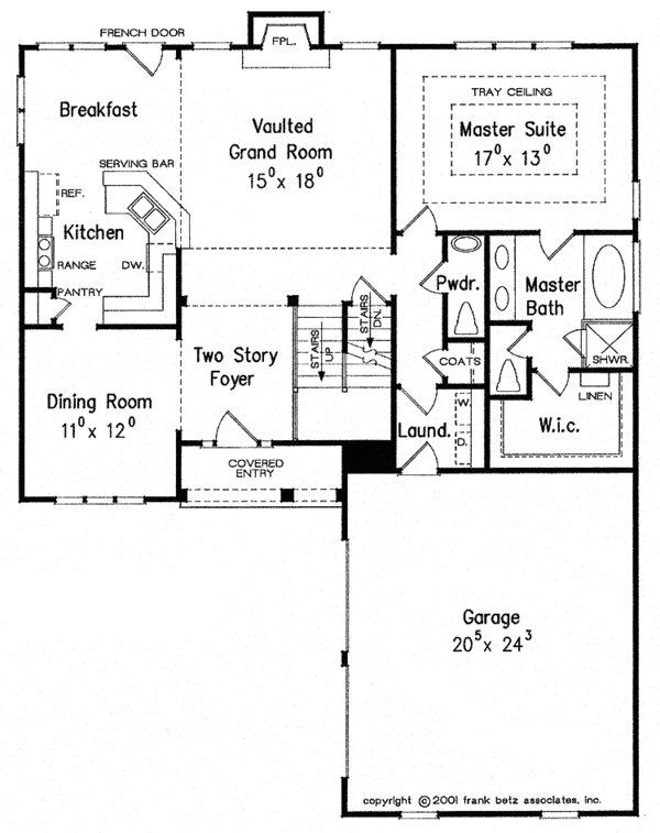Architectural House Design - Colonial Floor Plan - Main Floor Plan #927-621