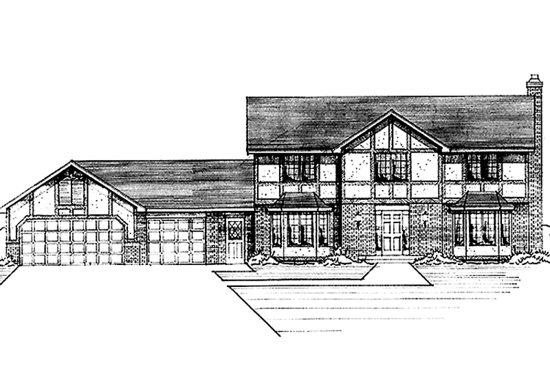 Home Plan - Exterior - Front Elevation 3 for Tudor House Plan #51-883 - 3 bed, 2.5 bath