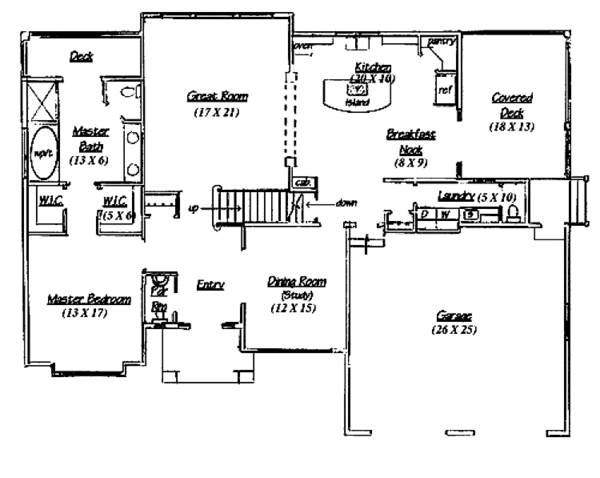 House Plan Design - Traditional Floor Plan - Main Floor Plan #945-40
