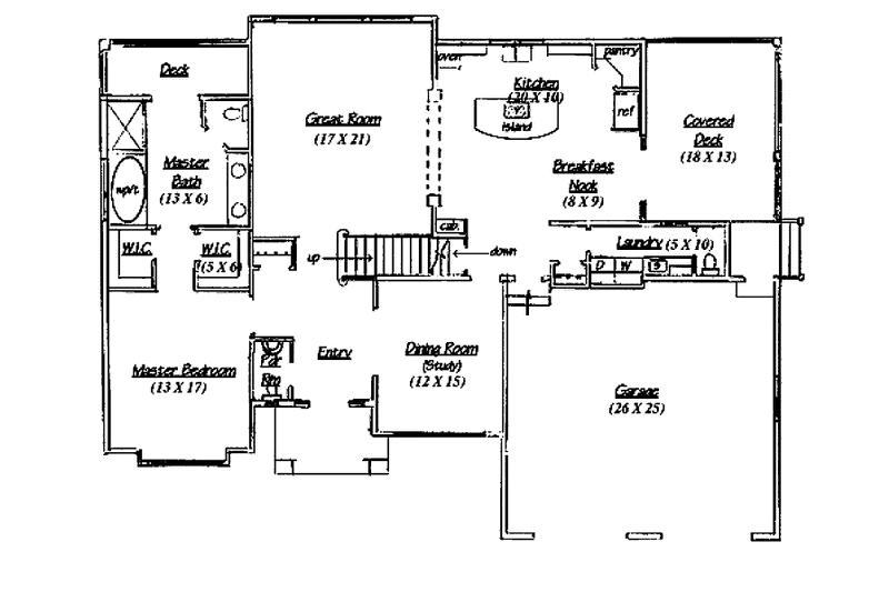 Home Plan - Floor Plan - Main Floor for Traditional House Plan #945-40 - 3 bed, 2.5 bath