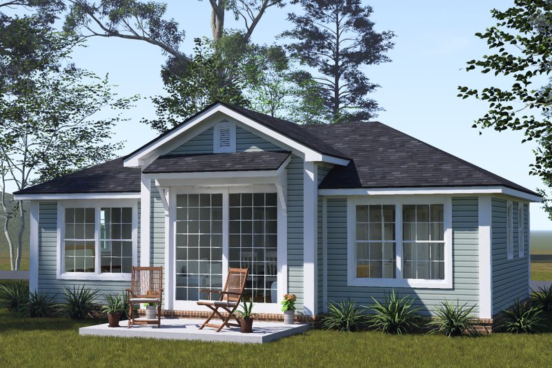Architectural House Design - Exterior - Rear Elevation for Cottage House Plan #513-2471 - 2 bed, 2 bath