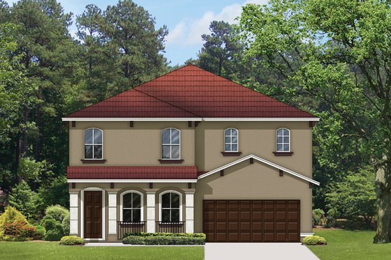 Exterior - Front Elevation 3 for Mediterranean House Plan #1058-66 - 5 bed, 3 bath
