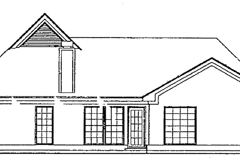 House Blueprint - Exterior - Rear Elevation for Ranch House Plan #952-161 - 3 bed, 2 bath