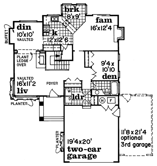 House Design - Mediterranean Floor Plan - Main Floor Plan #47-766