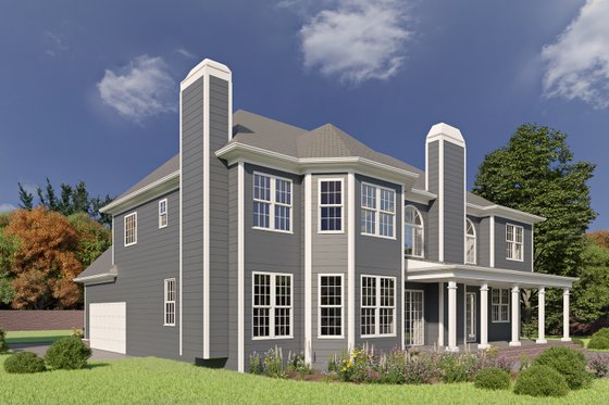 Exterior - Rear Elevation for Traditional House Plan #54-324 - 5 bed, 4 bath