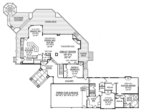 Architectural House Design - Contemporary Floor Plan - Main Floor Plan #314-287