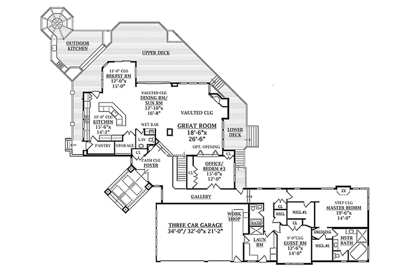 Home Plan - Floor Plan - Main Floor for Contemporary House Plan #314-287 - 5 bed, 3.5 bath