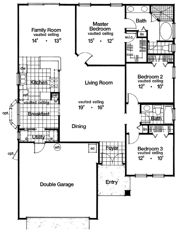 Architectural House Design - Mediterranean Floor Plan - Main Floor Plan #417-586