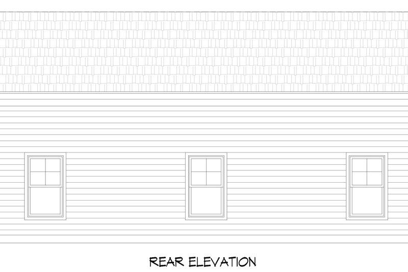 Architectural House Design - Exterior - Rear Elevation for Traditional House Plan #932-459, 0.5 bath
