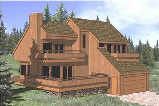 Exterior - Front Elevation for Contemporary House Plan #116-125 - 3 bed, 2 bath