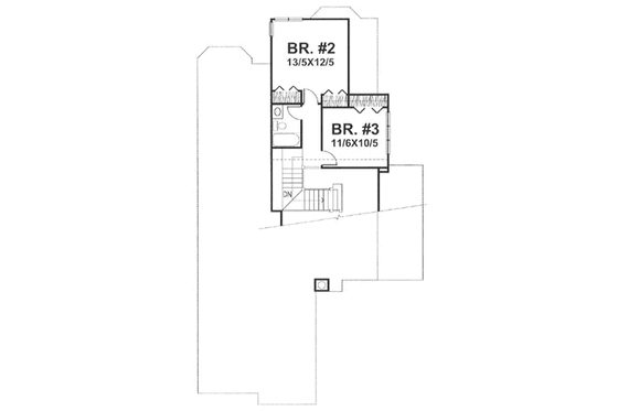 Floor Plan - Upper Floor for Traditional House Plan #50-104 - 3 bed, 2.5 bath