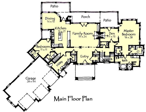 Craftsman Floor Plan - Main Floor Plan #921-23