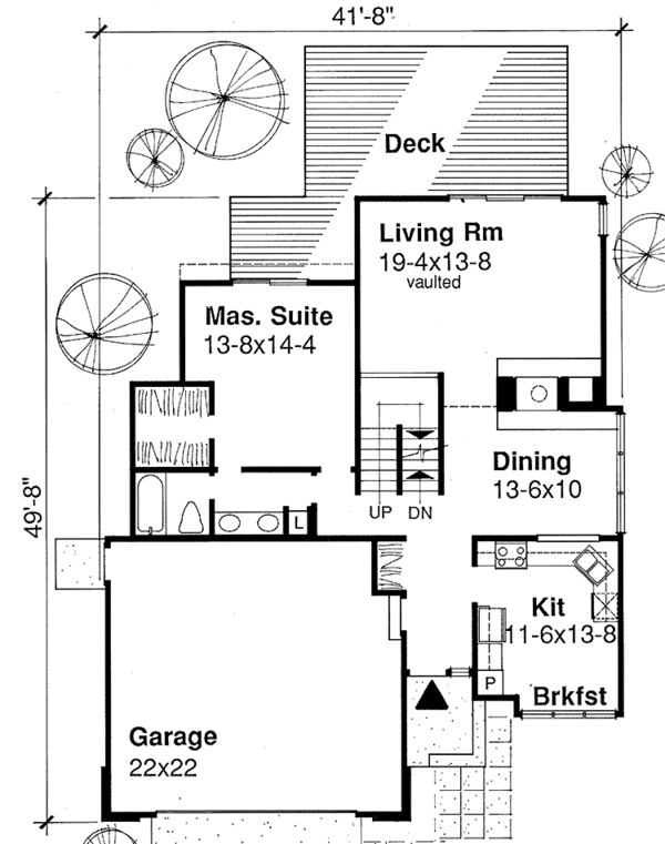 Architectural House Design - Prairie Floor Plan - Main Floor Plan #320-1110