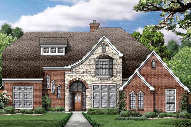 Home Plan - Exterior - Front Elevation 3 for European House Plan #84-709 - 4 bed, 3 bath