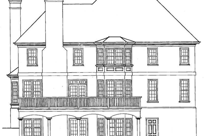 Home Plan - Exterior - Rear Elevation for Colonial House Plan #429-212 - 4 bed, 3.5 bath