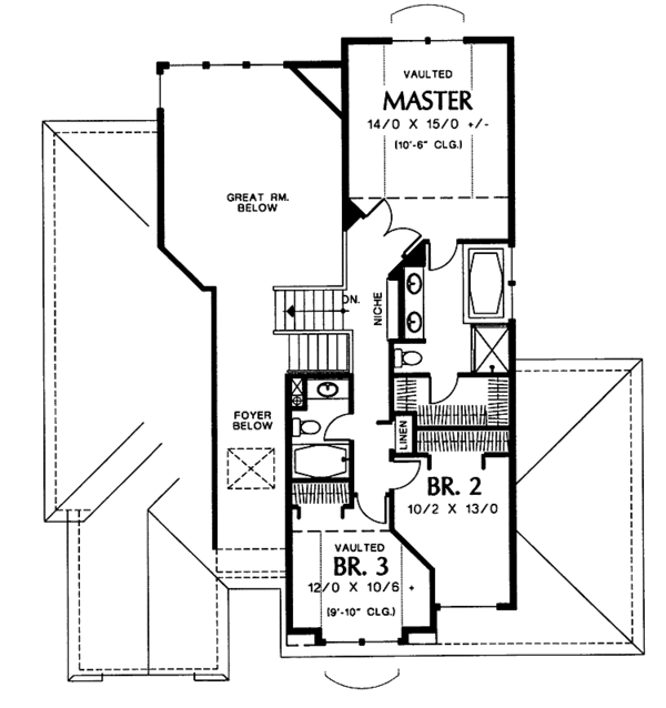 House Blueprint - Contemporary Floor Plan - Upper Floor Plan #48-744
