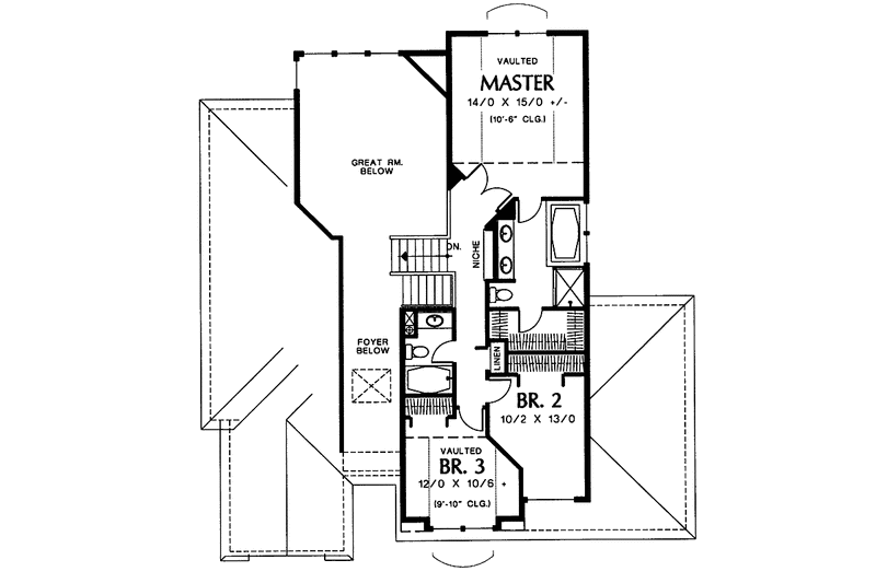 House Blueprint - Floor Plan - Upper Floor for Contemporary House Plan #48-744 - 4 bed, 3 bath