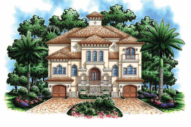 Home Plan - Exterior - Front Elevation 3 for Mediterranean House Plan #1017-110 - 4 bed, 5.5 bath