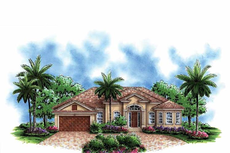 Home Plan - Exterior - Front Elevation 3 for Mediterranean House Plan #1017-113 - 3 bed, 2.5 bath
