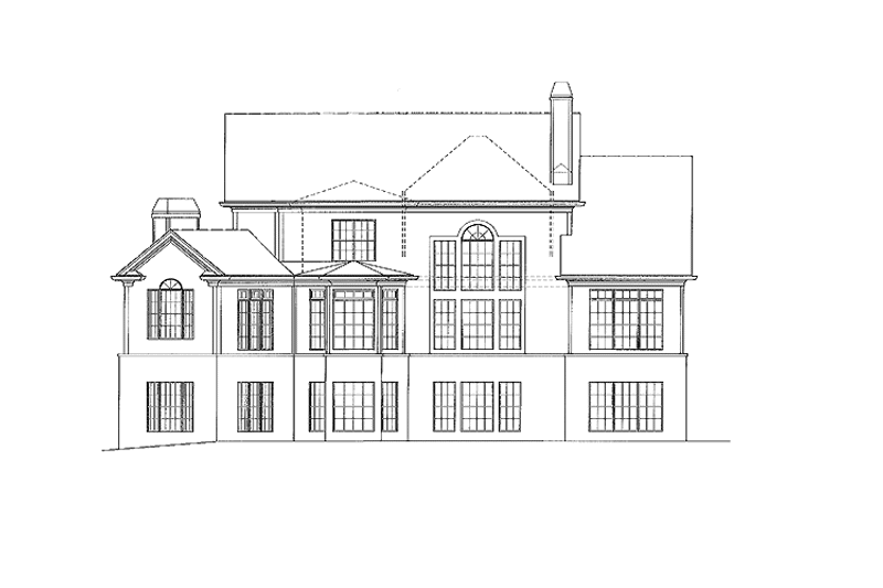 Architectural House Design - Exterior - Rear Elevation for Traditional House Plan #54-344 - 5 bed, 3.5 bath