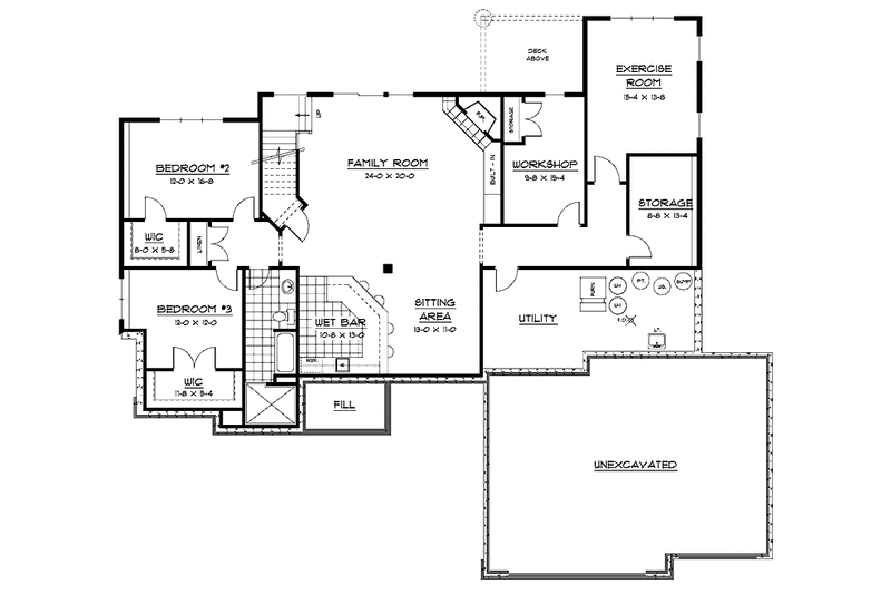 Home Plan - Floor Plan - Lower Floor for Traditional House Plan #51-682 - 3 bed, 2.5 bath