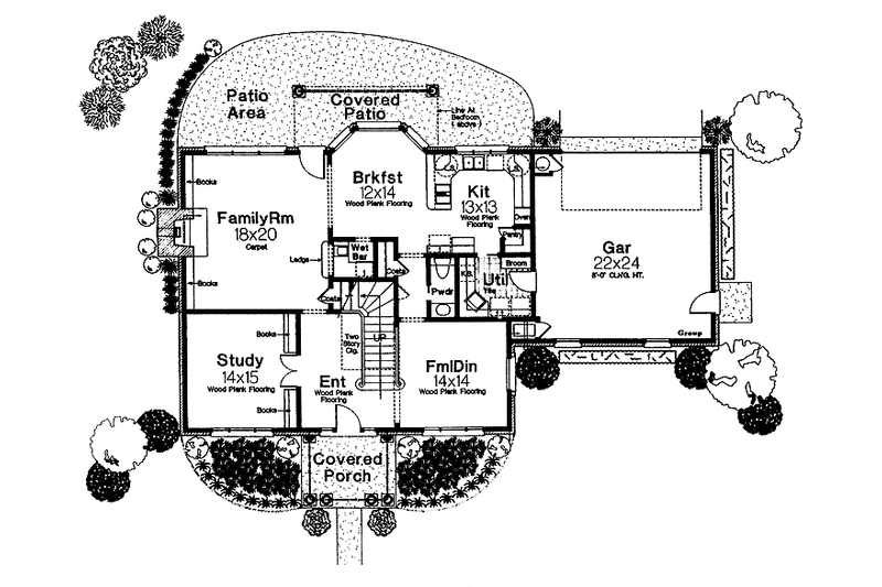 Dream House Plan - Floor Plan - Main Floor for Colonial House Plan #310-1022 - 4 bed, 3.5 bath