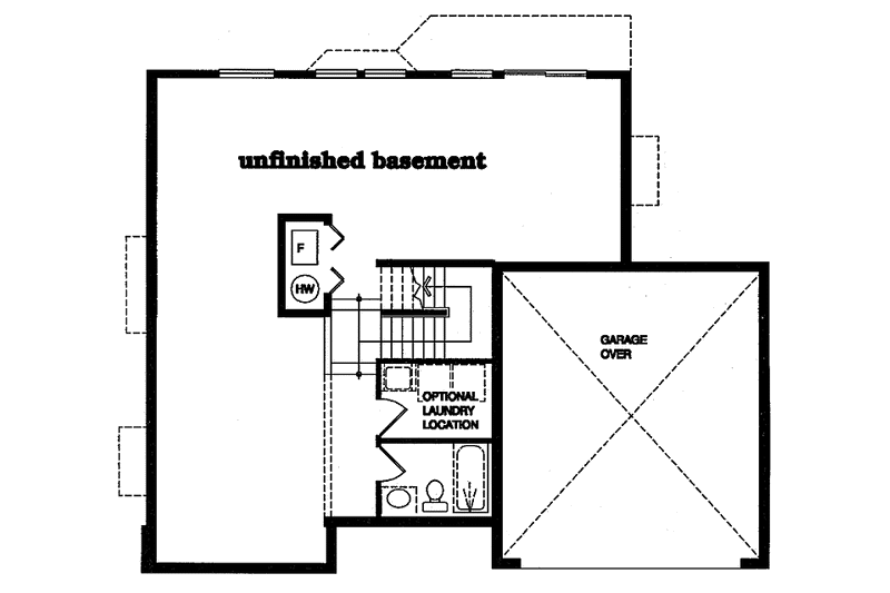 Architectural House Design - Floor Plan - Lower Floor for Colonial House Plan #47-904 - 3 bed, 2.5 bath
