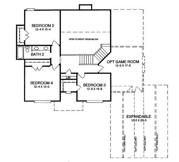 Architectural House Design - Traditional Floor Plan - Upper Floor Plan #952-86
