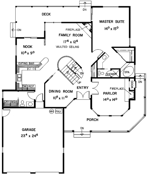Home Plan - Country Floor Plan - Main Floor Plan #60-977