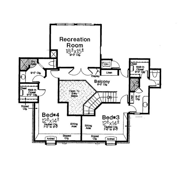Architectural House Design - Country Floor Plan - Upper Floor Plan #310-1249