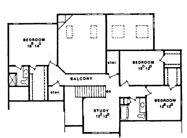 Dream House Plan - Tudor Floor Plan - Upper Floor Plan #405-287