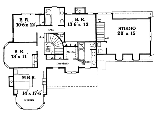 Dream House Plan - Country Floor Plan - Upper Floor Plan #456-61