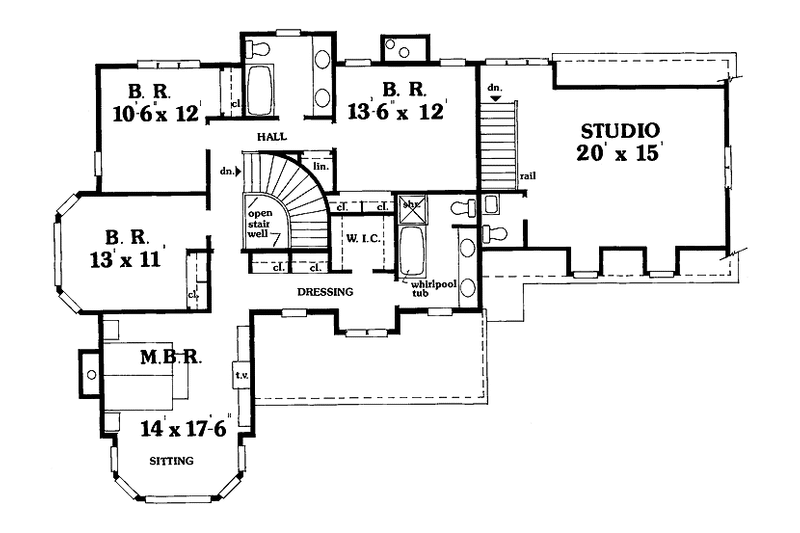 Architectural House Design - Floor Plan - Upper Floor for Country House Plan #456-61 - 4 bed, 2.5 bath