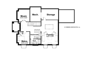 Floor Plan - Lower Floor for Colonial House Plan #928-220 - 5 bed, 3.5 bath