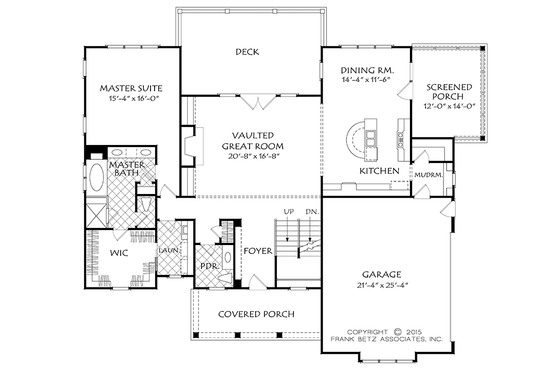 Floor Plan - Main Floor for Colonial House Plan #927-969 - 3 bed, 3.5 bath