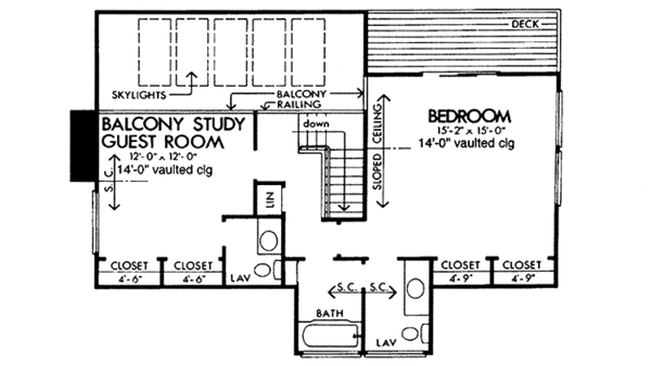 Architectural House Design - Prairie Floor Plan - Upper Floor Plan #320-1177