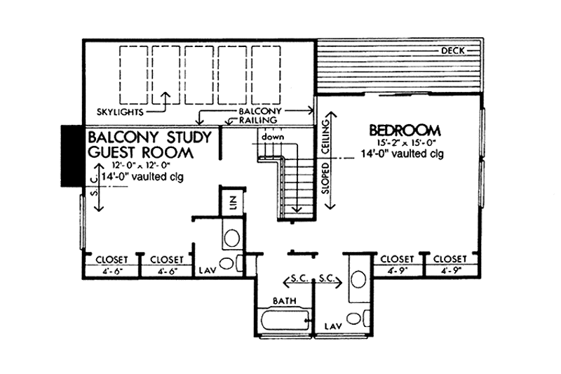 Home Plan - Floor Plan - Upper Floor for Prairie House Plan #320-1177 - 2 bed, 1 bath