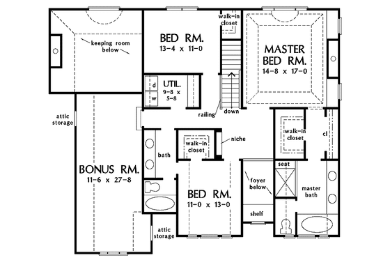 Floor Plan - Upper Floor for Traditional House Plan #929-764 - 4 bed, 3 bath