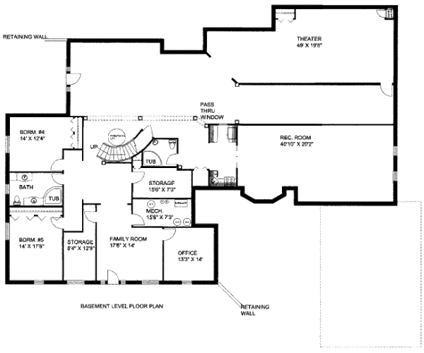 Dream House Plan - Modern Floor Plan - Lower Floor Plan #117-631